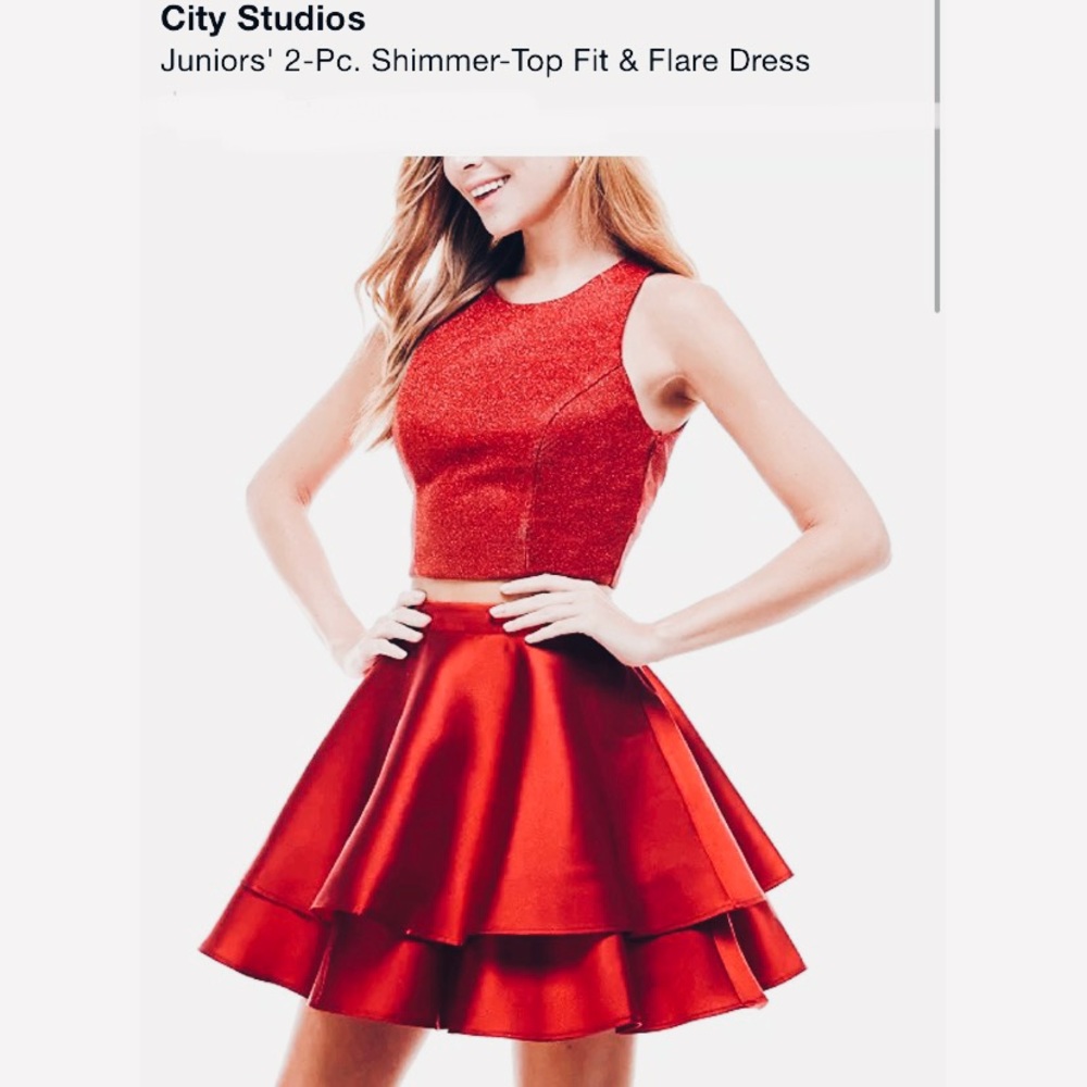 🔥Two piece red party dress